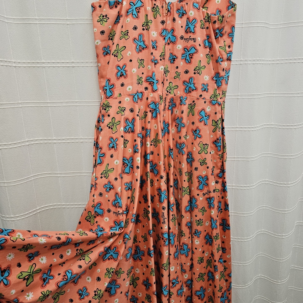 Pinup Couture Coral Butterfly Midi Dress - Picture 3 of 4